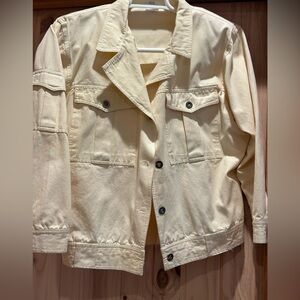 Bimini Cream Button-Up Jacket medium